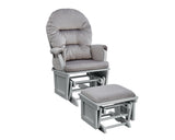 Madison Glider and Ottoman Gray Wood and Light Gray Fabric B02263778