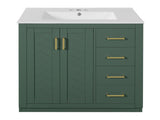 30'' Bathroom Vanity with Ceramic Sink Combo, Solid Wood Frame Bathroom Storage Cabinet, N710P191947F