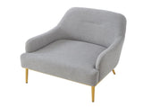 Modern Accent Chair Upholstered Armchair Single Sofa Chair with Curved Backrest and Gold Metal Legs N763P360684E