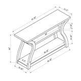 Entryway sofa hall console curvy leg design two shelves thick top panel White Oak color B107P293586