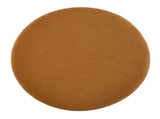 Modish Round Ottoman Boucle Top with Splayed Rubber Wood Legs, Pumpkin Orange N769P346256O