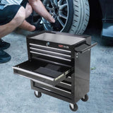 7 DRAWERS MULTIFUNCTIONAL TOOL CART WITH WHEELS-BLACK 39193638