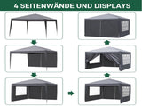 10x10ft Outdoor Pop Up Canopy, Portable Instant Canopy Tent with 4 Sidewalls for Outdoor Events 37940697