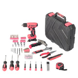 ZNTS 146-Piece Drill Set with 8V Pink Cordless Drill, Home Tool Kit with Drill, House Repairing Hand Tool 71202637