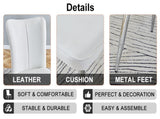 Modern minimalist dining chairs, office chairs. 4-piece set of white PU seats with silver metal W1151P268760