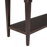 Classic Retro Style Console Table with Three Top Drawers and Open Style Bottom Shelf, Easy Assembly 97945563