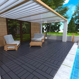 H Style 12" Patio Deck Tiles, DIY Module Interlocking Decking Tiles Floor Tile,Easy and Quick W206P195971