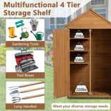 ZNTS 39.56"L x 22.04"W x 68.89"H Outdoor Storage Cabinet Garden Wood Tool Shed Outside Wooden Closet with 38532261