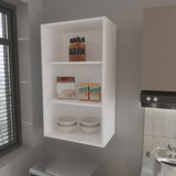 Guadalupe Wall Cabinet in Melamine with Open Storage, White B128P244993