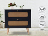 2-drawer Nightstand for Bedroom and Living Room, End Table, Side Table with 2 Hand Made W2282P220561