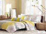 6 Piece Printed Cotton Quilt Set with Throw Pillows Taupe Grey/Yellow King/Cal King B03597468