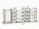 3-in-1 Wooden Toy Organizer with Stuffed Animal Storage, Bookshelf & 12 Bins, Multi-Function Storage 09264290