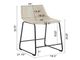 (Set of 2) Vintage Style 24-Inch Armless Industrial Faux Leather Counter Stool with Metal Legs and N780P170743C