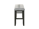 1Pc Modern Counter Height Bench Tufted Upholstery Tapered Wood Legs Bedroom Living Room Furniture B011P149271