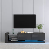 TV Console with Storage Cabinets, Full RGB Color 31 Modes Changing Lights Remote RGB LED TV Stand, W1701105064