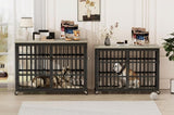 Furniture style dog crate wrought iron frame door with side openings, Grey, 43.3''W x 29.9''D x W1162119832