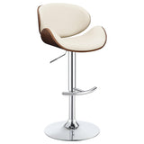 Ecru and Chrome Adjustable Bar Stool B062P153492