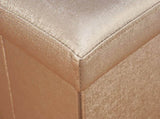 Faux Leather Folding Storage Ottoman Cube, Classic Decor, Metallic Bronze 67377705