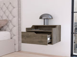 Dark Brown Dual-Shelf Display Floating Nightstand B062P175146