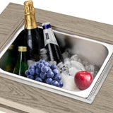 3-in-1 Coffee Table with Ice Bucket and Fire Pit - Beige B082134957