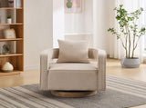 28.94"W Swivel Accent Open Back Chair Modern Comfy Sofa Chair With Weathered Base For Nursery W3188P417884