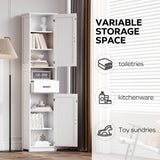 ZNTS 69" H Tall Bathroom Storage Cabinet with 2 Barn Doors and 1 Drawer, Narrow Storage Unit, Adjustable W2386P207737