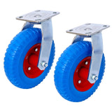 4PCS 8IN CASTER FLAT FREE, Caster Wheel, Swivel Plate, Steel Hub with Ball W465130444