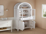 71" Fluted Tall Arched Pantry Cabinet with Adjustable Shelves, Elegant Display Storage with Hidden W2917P384723