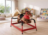 Spring Rocking Horse for Kids, Plush Ride on Horse with Neighing Sounds, Animal Ride on Toy for Ages 04422177