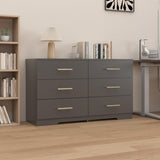 Black color Large 6 drawers chest of drawer dressers table with golden handle 11810823