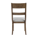 Contemporary Side Chair 2pc Set Light Brown Finish Comfort Seat Upholstered Durable Classic B011P348899