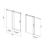 ZNTS 68 to 72 in. W x 76 in. H Sliding Frameless Soft-Close Shower Door with Premium 3/8 Inch W1573104182