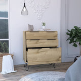 Praga Dresser, Three Drawers, Superior Top, Hairpin Legs B128P148795