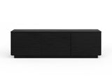 74 inch Three Door TV Stand for TVs up to 85 inches, No Assembly Required, Black Finish B108P255348