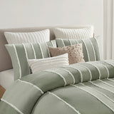 Full/Queen 3 Piece Striped Cotton Duvet Cover Set B035P217804