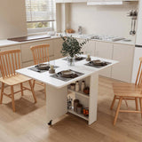 Fully unfolded 51.18 inches white foldable table, suitable for small family table or display table W1658P263948