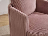Pink Swivel Accent Chair,Round Swivel Barrel Chair,Armchair Upholstered Living Room Chair Corduroy W2120P293678