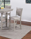 Dining Room Furniture Counter Height 5pc Set Square Table w Shelves Cushion Chairs Modern Style B01146567