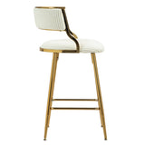 (SET of 2) 26'' Counter height bar stools Corduroy kitchen island counter bar stool with back,golden W2215P195291