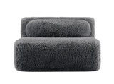Aviana Armless Sofa W/Pillow Plush Fabric-Dark Grey W714P380193