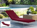 Chaise Lounge Cushion, 3.9" Thick Outdoor Lounge Chair Cushions with Ties for Patio, 21" x 72",Red 09441235