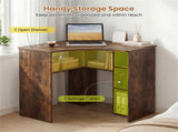 L-Shaped Corner Computer Desk 90&deg Triangle Home Office Desk with Adjustable Storage Shelves 08537241