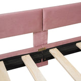 Twin Size Upholstered Daybed with Rabbit Ear Shaped Headboard, Pink WF308907AAH