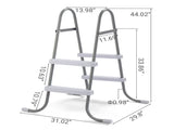 2 Steps 33in Pool Ladder Iron Grey Frame White Steps 08470483