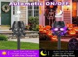 4 Pack Halloween Solar Stake Lights, 3D Skull Decor with Purple Frame Lighting, IP44 Waterproof 07355346