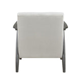 Casual Transitional Accent Chair 1pc Pearl-hued Fabric Upholstery Dark Gray Frame Solid Wood Living B011P182647