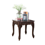 Traditional Ornate Detailing Dark Cherry Finish Wood End Table T2574P164758