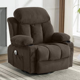 Swinging recliner massage heated sofa, with USB and 2 cup holders in side pockets, W1521P303179