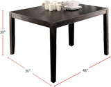 ZNTS Brushed Black Solid wood 5pc Dining Set Table And 4x Chairs Brown Fabric Cushions Seats X-Cross Back B011P214984