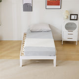 ZNTS Basic bed frame washed white Twin 197.2*96.5*30.5cm wooden bed 44548058